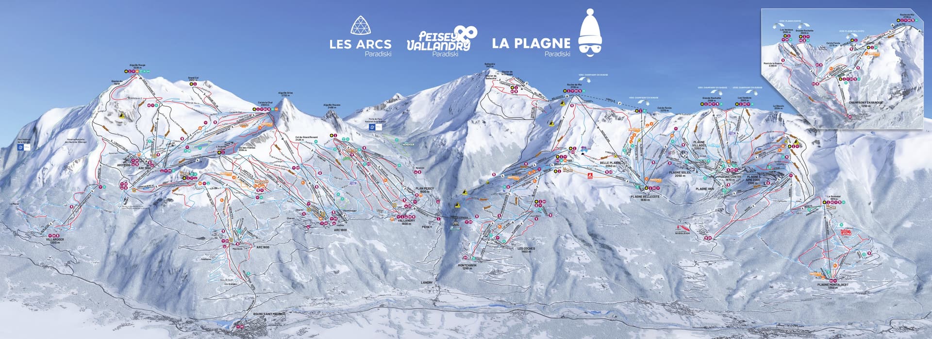 Peisey-Vallandry ski map