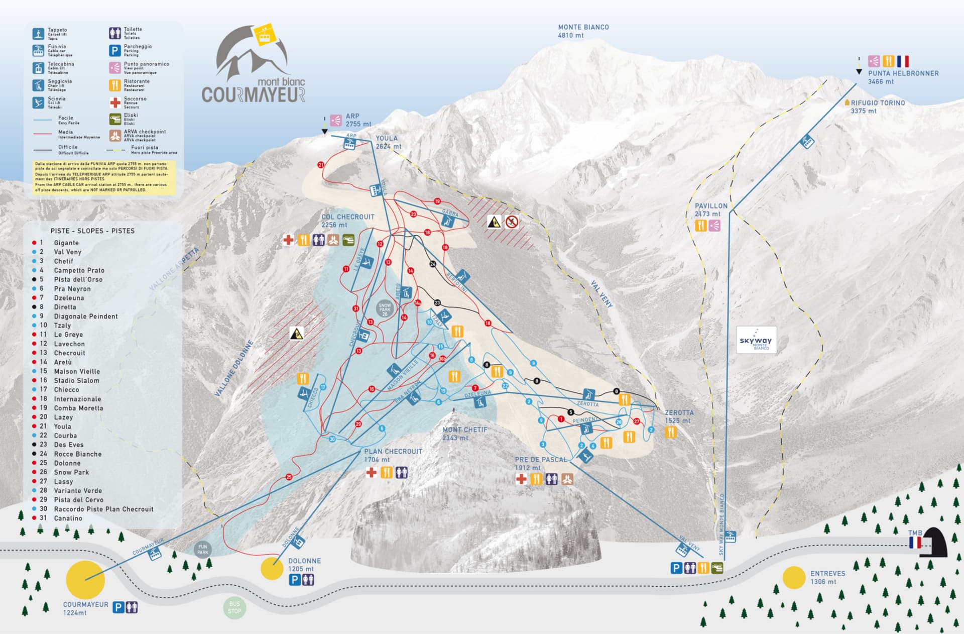 Courmayeur ski map